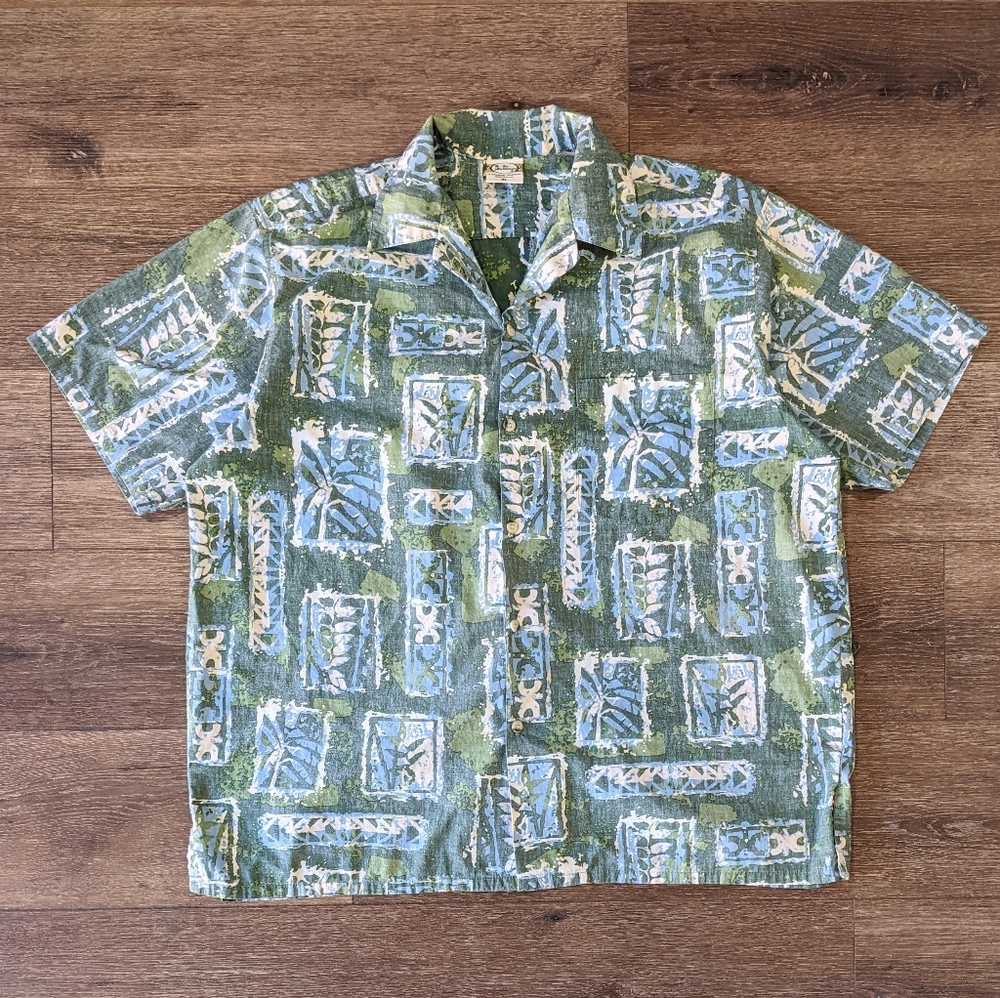 Vintage Go Barefoot palm tree Hawaiian shirt - SIZE XL